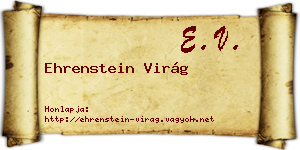 Ehrenstein Virág névjegykártya